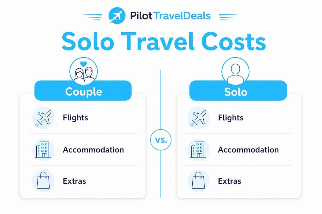 Infographic comparing solo vs couple travel costs