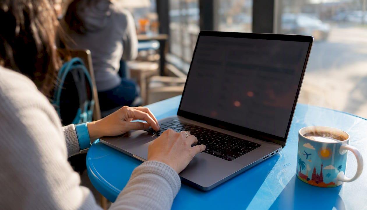 Hands filtering online flight search results